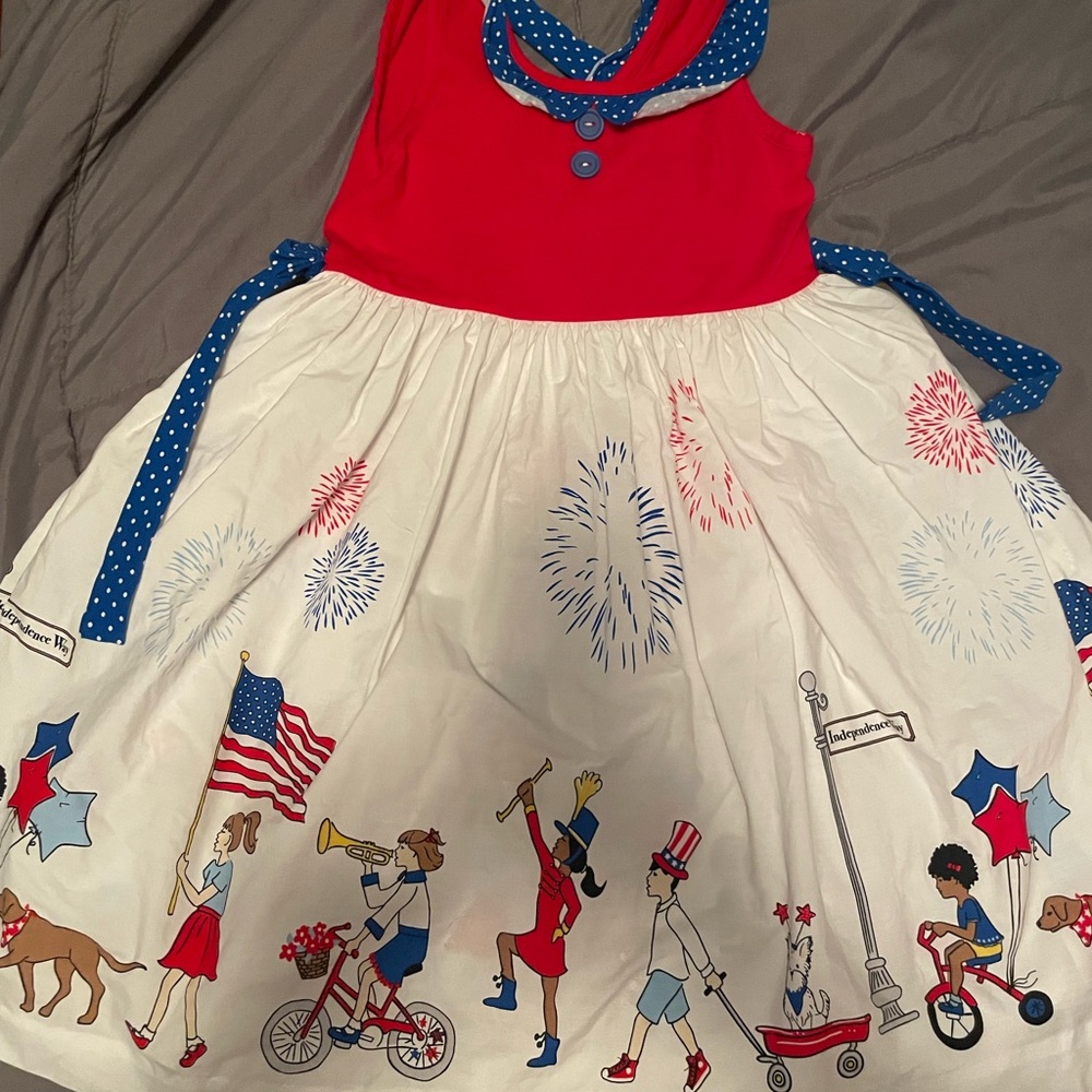 New Eleanor Rose Red and White Patriotic Dress. 8-10